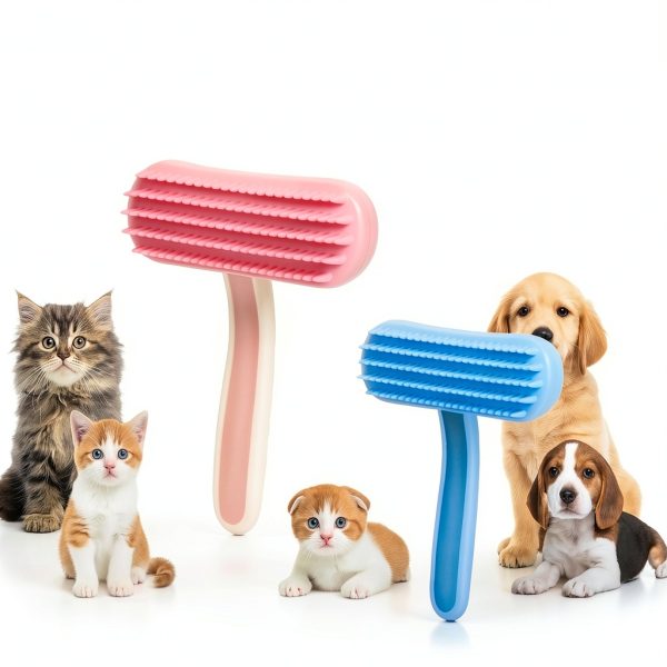 Sangte Pet Grooming Brush Soft Rubber De-shedding Massage-3
