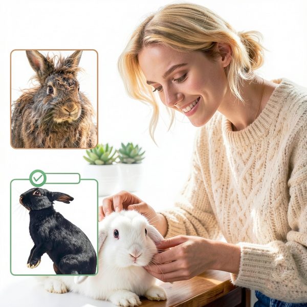 Fukaisu Rabbit Brush Silicone Grooming Tool Small Pets-3
