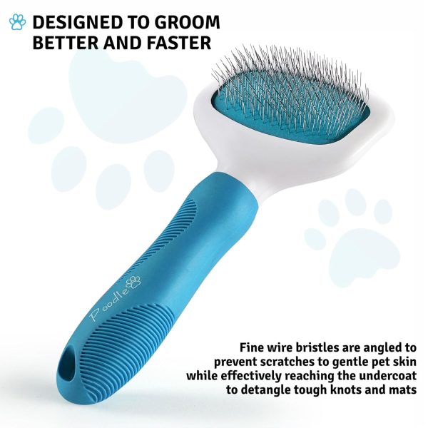 Poodle Pet Slicker Brush Dog Cat Grooming Tool All Coats-3