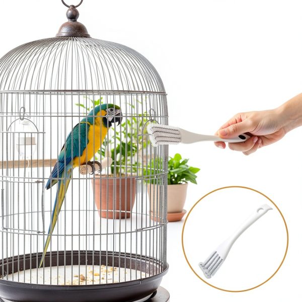 Ptwola Bird Cage Cleaner Brush Ergonomic Durable-4