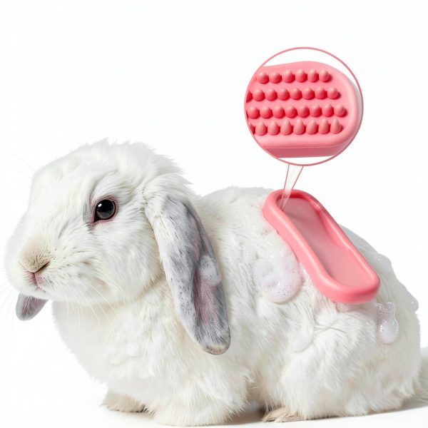 Fukaisu Rabbit Brush Silicone Grooming Tool Small Pets-5