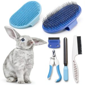 Vidattx Rabbit Grooming Kit Stainless Steel Combs Glove-0