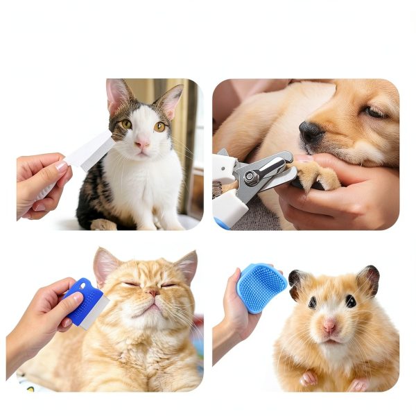 Vidattx Rabbit Grooming Kit Stainless Steel Combs Glove-4